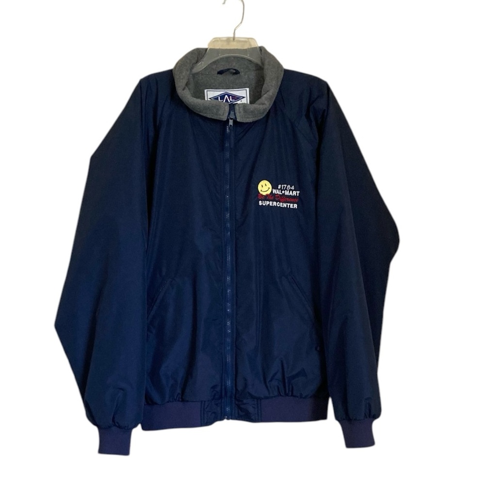 Walmart Be The Difference Supercenter #1784 Smiley Face XL Blue LAL Zip Jacket
